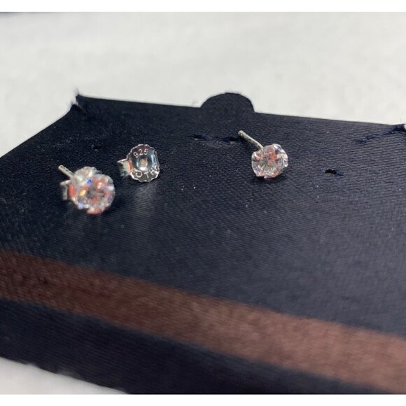 Sterling Silver Pave Crystal Crucifix & Stud Earring Set New In Box - Picture 9 of 11